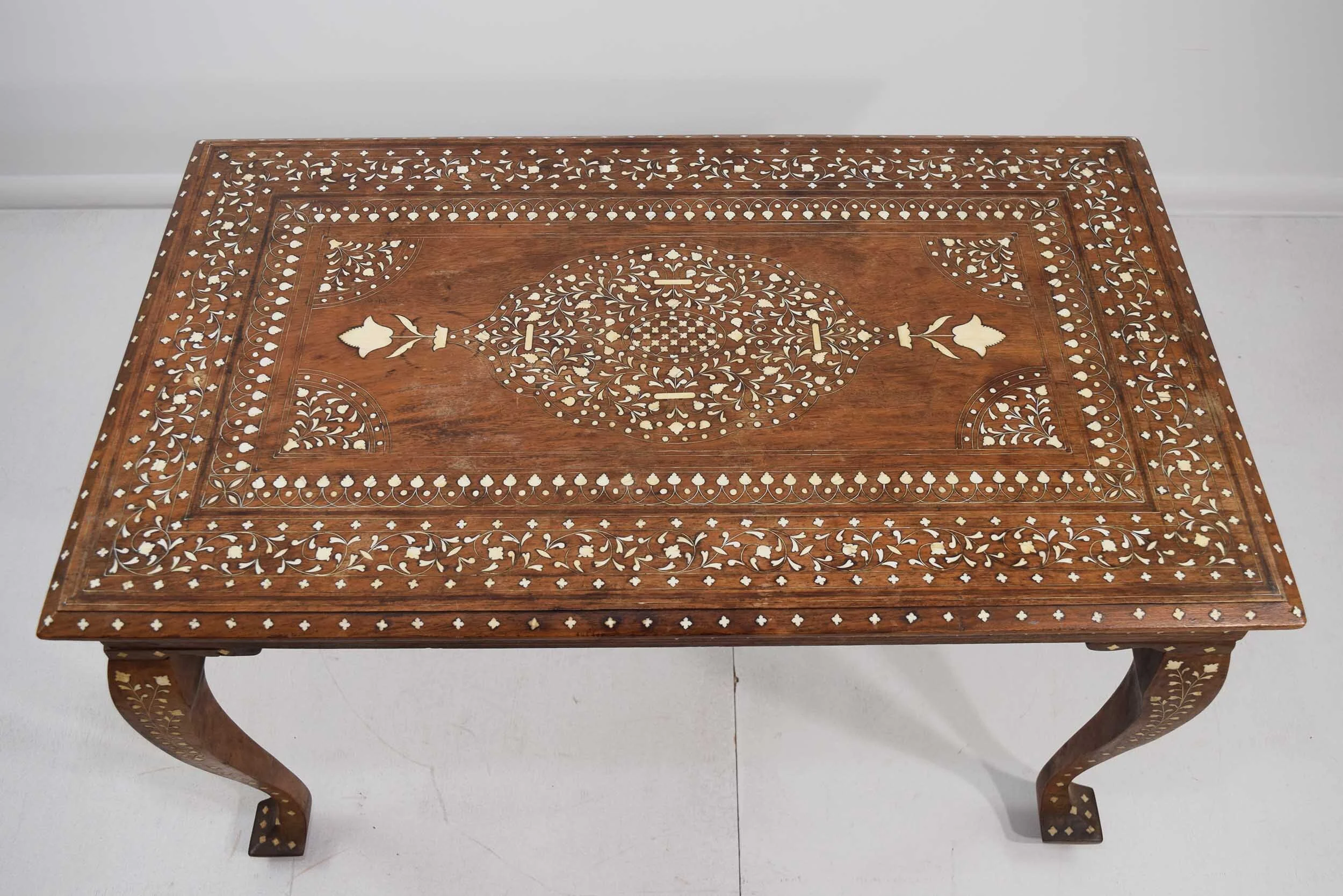 19th Century Anglo Indian Rosewood and Ivory Inlay Occasional